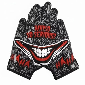Adult Youth Custom Design American Football Receiver <b>Gloves</b> Breathable Full Finger High <b>Grip</b> Silicone Lightweight Durable <b>Gloves</b> - Product Image 1