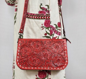 2026 High Quality Women's Bohemian Florals Embossed Genuine Leather Single <b>Strap</b> <b>Shoulder</b> Bags Zip Closure Crossbody Bag Vintage - Product Image 2