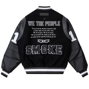 High Quality Custom Logo Stand Collar Front Varsity <b>Jackets</b> OEM Manufacturer Custom Embroidery Eco-Friendly Breathable <b>Winter</b> - Product Image 4