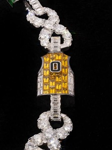 Collier de luxe en argent 925 avec pendentif en moissanite, breloques numérotées, taille brillant rond, serti à griffes, pour usage quotidien, pour homme - Product Image 6