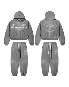 Conjuntos deportivos de alta calidad con estampado personalizado para hombre, pantalones de chándal de algodón, sudaderas casuales y pantalones de chándal para correr. - Product Image 5