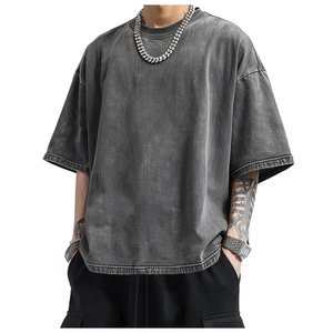 เสื้อยืดผู้ชายคุณภาพสูงสุด ขายส่ง รับทำโลโก้แบรนด์ของคุณเอง ผ้าฝ้าย 100% เสื้อยืดเปล่าเรียบง่าย สไตล์ลำลอง ไซส์ใหญ่ - Product Image 1