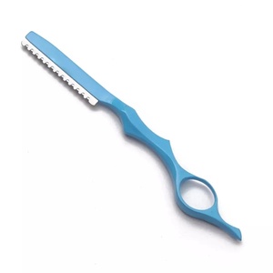 Rasoir professionnel à lame simple en acier inoxydable, manche long en plastique, pour barbier, droitier, non jetable - Product Image 1