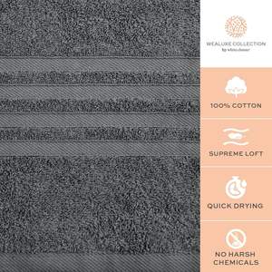 Set di 4 Asciugamani da Bagno in Cotone Grigio ad Asciugatura Rapida e Extra Assorbenti 27x54 Pollici per Hotel, Palestra, Spa, Morbidi per il Corpo - Product Image 3
