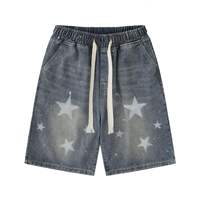 Shorts en jean décontractés pour hommes, personnalisés, écologiques, avec logo imprimé sur le devant, style streetwear estival