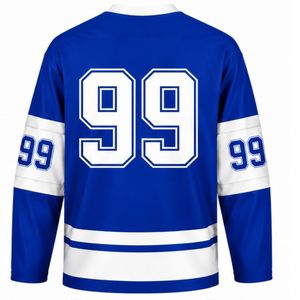 Maillot de hockey sur glace bleu royal pour hommes, manches longues, polyester, tenue de match athlétique, uniforme de sport d'équipe - Product Image 2