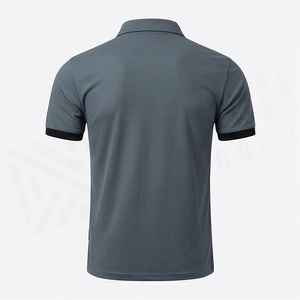 Polo de sport pour homme, décontracté, à manches courtes, coupe ajustée, respirant, basique, uni, vêtements de sport, personnalisable - Product Image 2