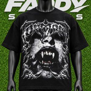 Custom Heavyweight Oversized Cotton T-Shirt <b>Gothic</b> Graphic Print Streetwear Short Sleeve Men Tee - Product Image 6