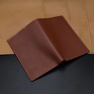 Custom Vertical Card Case Brown Leather Wallets for Men Compact Passport <b>Holder</b> Multi Slot Mesh ID Window <b>Travel</b> <b>Document</b> <b>Holder</b> - Product Image 4