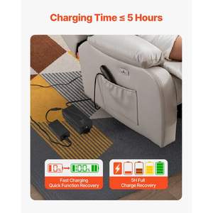 Batería Recargable de Iones de Litio de 5000 mAh para Muebles Reclinables, Conector Universal de <span class=keywords><strong>2</strong></span> Pines, Pantalla LED, Modelo de Sillón Eléctrico Reclinable - Product Image 5