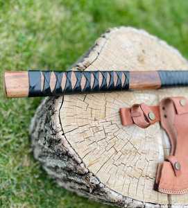 Hacha Vikinga de Acero con Alto Contenido de Carbono y Mango de Madera, Cabeza Grabada, Hacha Vikinga Tipo Tomahawk para Camping, Venta Caliente - Product Image 3