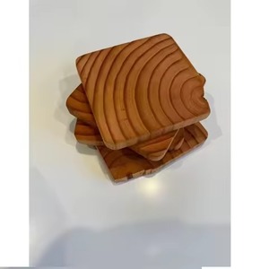 Wood Coasters Set Eco Friendly Beverage <b>Protectors</b> for Home Dining Restaurant Hotel Cafe Coffee <b>Table</b> - Product Image 2