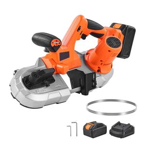 <b>Portable</b> 20V Band Saw Kit 2.56 Inch Deep Cut <b>AC</b> 110V 360W Brushless Motor 4.0 Ah Battery Cordless Compact for Metal Saw - Product Image 1