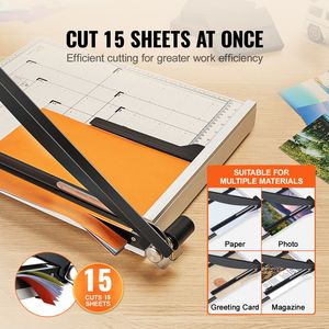 Taglierina a Ghigliottina Professionale da 18 Pollici, Capacità 15 Fogli con Barriera di Protezione/Lama per Formati A3 e A4 - Product Image 3