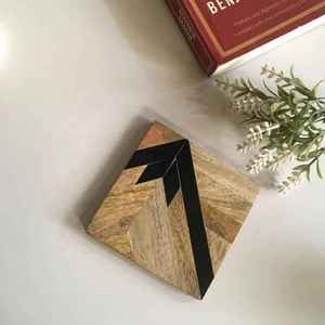 New Handmade Square Shape Wooden Coasters Handmade Eco-Friendly Reusable <b>Table</b> <b>Top</b> Coaster Mats & Pads Export Quality Coasters - Product Image 4