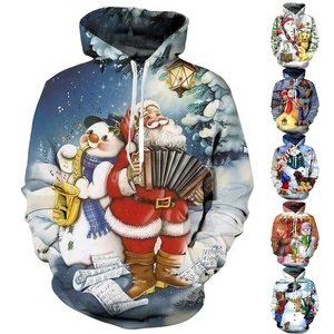 Sweat-shirt unisexe à capuche en molleton 100% coton, motif camouflage, design amusant et mignon, pull pour fête de Noël 3D, Noël 2021 - Product Image 3