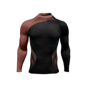 Customized logo rash guards MMA <b>compression</b> <b>shirts</b> <b>Men</b> Full Sleeve <b>Compression</b> Rash Guard Black Gray Quick Dry Polyester Spandex - Product Image 6