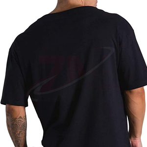 Camiseta de Manga Corta para Hombre, Negra y Blanca, Lisa, al por Mayor, Cuello Redondo, Corte Regular, Estampada, 100% Algodón, Tejido Jersey Lavado - Product Image 4