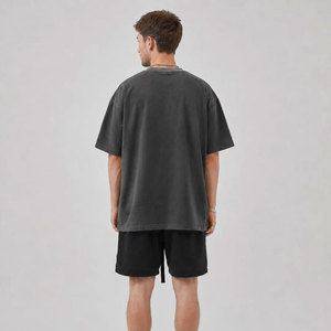 เสื้อยืดผู้ชายแฟชั่นลำลองทรงหลวมพิมพ์ลายตัวอักษร แขนสั้น ผ้าฝ้าย 100% ระบายอากาศได้ดี สีเทา คอกลม - Product Image 3