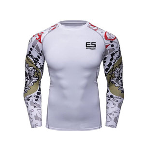 บริการ OEM เสื้อคอมเพรสชั่นผู้ชายคุณภาพสูง ผลิตตามสั่ง ขายดี แห้งเร็ว ระบายอากาศได้ดี ผลิตจากผ้าสแปนเด็กซ์/โพลีเอสเตอร์ - Product Image 1