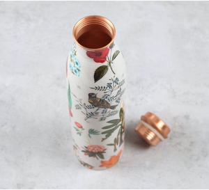 Compre con la Mejor Oferta: Botella de Cobre Esmaltado con Diseños Florales para Yoga, Gimnasio, Oficina y Viajes - Product Image 2
