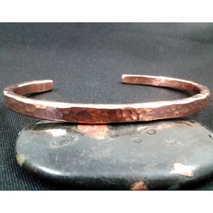 Brazalete de cobre puro sólido, brazalete de cobre, brazalete martillado a mano de calibre extra grueso - Product Image 4