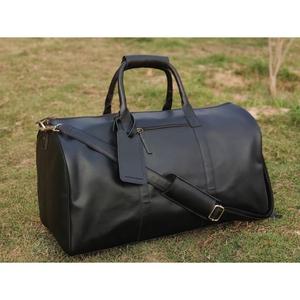 Bolsos de viaje de cuero de búfalo 100% original color marrón con asas negras, bolsos de mano para hombre para uso en pícnic, viajes y empaquetado. - Product Image 4