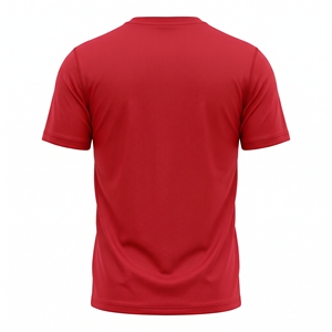 Camiseta Casual de Manga Corta con Cuello Redondo para Hombre, Color Rojo, con Logotipo, de Secado Rápido, Tejido de Punto, 100% Poliéster, Corte Ajustado, Antiarrugas y Transpirable - Product Image 2