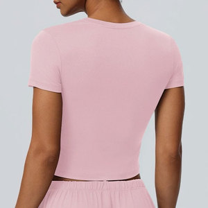 Camiseta Deportiva Elástica para Mujer, Compresión, Ajuste al Cuerpo, Alta Elasticidad, Estiramiento en Cuatro Direcciones, Ropa de Entrenamiento, Yoga, Top Corto - Product Image 2