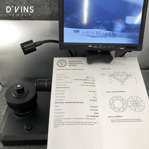 เพชรทรงกลมเจียระไนแบบบริลเลียนท์ 1.5 กะรัต สี D แฟนซีไลท์ฟิล ผลิตในห้องปฏิบัติการ ยี่ห้อ D'vins Jewels แหล่งกำเนิดเมืองสุราษฎร์ สำหรับทำเครื่องประดับ - Product Image 4