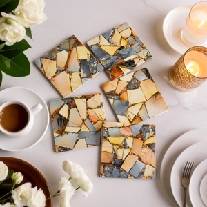 Posavasos de piedra de jaspe Maligano natural, diseño elegante de mármol para bebidas, café, alimentos, y para decoración. - Product Image 2