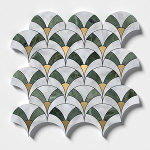 Natural White Ceramic Mosaic Tile Glazed Modern Parquet Interior <b>Wall</b> <b>Cladding</b> Luxury Decorative Mosaic for Kitchen Backs - Product Image 2