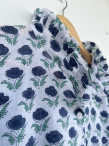 Chemisier en coton imprimé floral pour femme, manches trois quarts, coupe ample, décontracté d'été, respirant, vente en gros Inde - Product Image 5