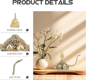 Brûleur d'encens Bakhoor de qualité supérieure, écologique, de style arabe, conçu pour la fragrance d'oud, usage religieux et spirituel, décoration d'intérieur - Product Image 3