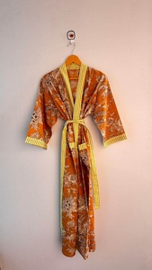 <b>Beach</b> Wear Robe Bathrobe Wholesale Indian Hand Printed <b>Kimono</b> Women's Costumes Sleepwear Robe Handmade Women Sexy Nightwear - Product Image 3