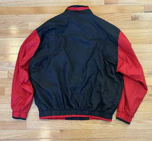 Custom Men's Navy Red Bomber Jacket Embroidered Logo Windproof Sporty <b>Zipper</b> Front Stand <b>Coat</b> - Product Image 3