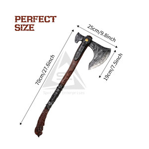 Hache à barbe de qualité supérieure avec manche en bois, faible MOQ, vente en gros, service OEM, style unique, prête à l'emploi - Product Image 3