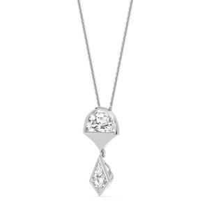 Pendentif en or rose 9 carats avec diamant de laboratoire 2,45 CTW, coupe demi-lune, bijoux fins, collier, charme pour femme, cadeau - Product Image 4