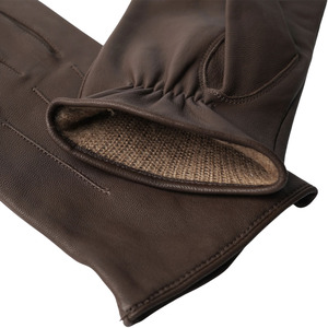 Gants en cuir mi-poignet, thermiques, chauds, non doublés, style uni, marron, en cuir souple, pour usage quotidien, hiver, décontractés - Product Image 5