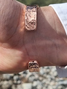 Bracelet en cuivre massif de qualité supérieure, ajustable, manchette ouverte, fait main, unisexe, bracelet de guérison pour le poignet - Product Image 6