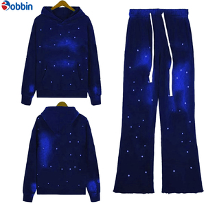 Nueva Llegada: Conjuntos Deportivos de Terciopelo Reversibles Ecológicos Personalizados Unisex, Ropa Profesional Sólida, Cómoda, de Corte Regular, con Capucha y Pantalones Acampanados - Product Image 3