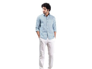 Chemise en coton pour homme, imprimée à la main, manches courtes, coton doux, chemise imprimée pour homme, vêtements d'été pour homme. - Product Image 2