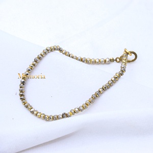 Bracelet en argent sterling 925 massif à facettes avec fermoir plaqué or, Memoria Jewels, vente en gros - Product Image 2
