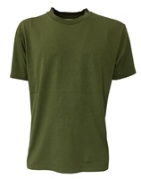 T-shirt décontracté pour homme à col ras du cou et manches courtes, 100 % coton, motif uni, logo frontal, tissu tricoté 150g, anti-plis, anti-boulochage