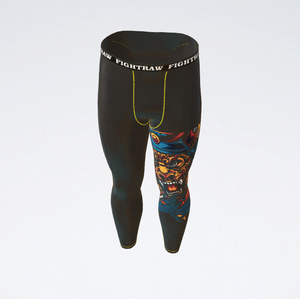 T-shirt de compression à manches longues pour homme, motif tigre blanc, design artistique et cosmique, pour entraînement sportif et performance en salle de sport - Product Image 5