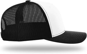 Gorra Trucker de Malla Blanca y Negra al por Mayor, de 6 Paneles, Ajustable, Unisex, Casual, Transpirable, de Color Sólido para Primavera y Verano - Product Image 4