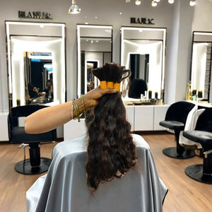 16 "en vrac non traité de qualité supérieure donneur unique original jeune lade cheveux humains en vrac d'Inde. Cheveux bruts bruns naturels - Product Image 1