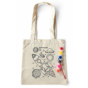 Sac fourre-tout en toile résistant à l'eau avec fermeture éclair, style bohème mignon pour enfants, idéal pour l'été, avec coloriage inclus - Product Image 2