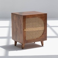 Table de chevet moderne minimaliste en bois de manguier massif Vandana Orion Falcon, portable, écologique, pour la maison, le bureau, le salon