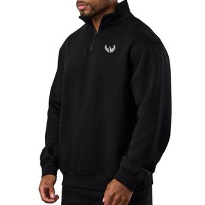 Mens <b>Thin</b> Quarter Zip <b>Jacket</b> Long Sleeve Relaxed Fit Athletic Pullover Casual Gym Sportswear Embroidery Windproof <b>Waterproof</b> - Product Image 3